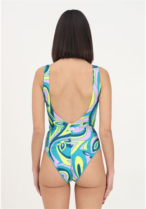 Multicolor one-piece swimsuit for women with exposed belly ME FUI | Beachwear | MF23-0132X1.