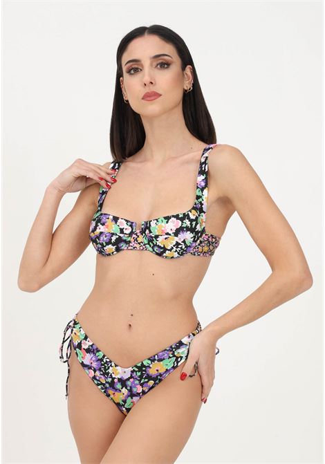 Women's black bikini with floral pattern ME FUI | Beachwear | MF23-0252X1.