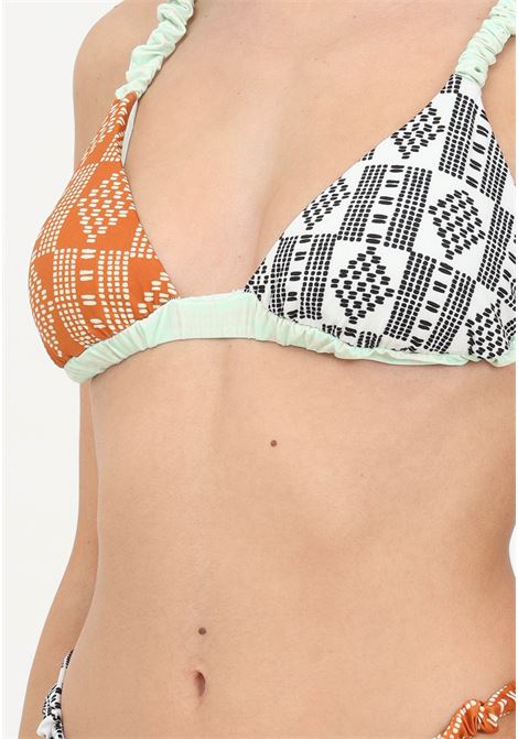 Mint green bikini for women with inserts of different colors ME FUI | Beachwear | MF23-0440X1.