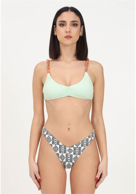 Bikini verde menta da donna con fantasia astratta ME FUI | Beachwear | MF23-0441X1.