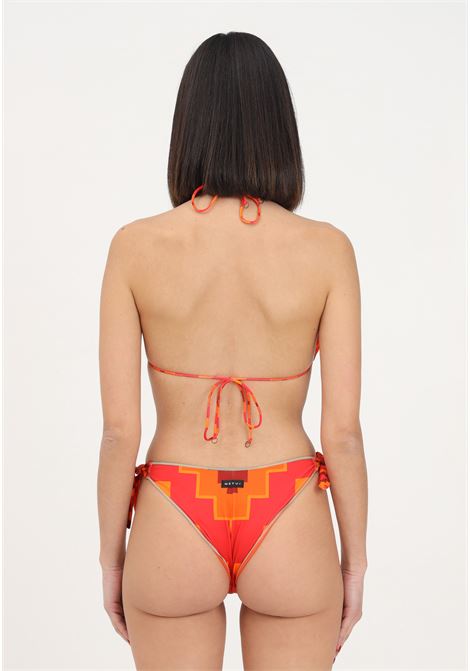 Bikini arancione da donna con fantasia geometrica ME FUI | Beachwear | MF23-1524U.