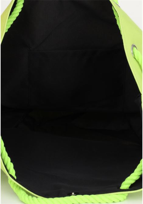 Women's lime beach bag in solid color with logo embroidery ME FUI | Bag | MF23-A043U.