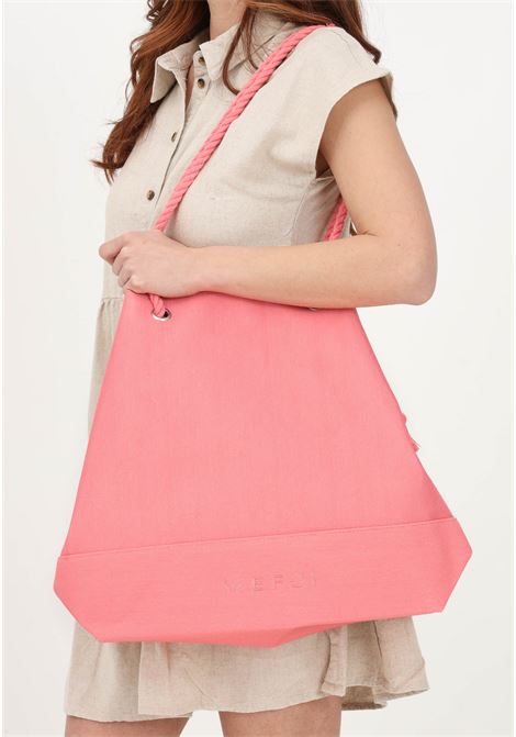 Solid color pink women's beach bag with logo embroidery ME FUI | Bag | MF23-A044U.