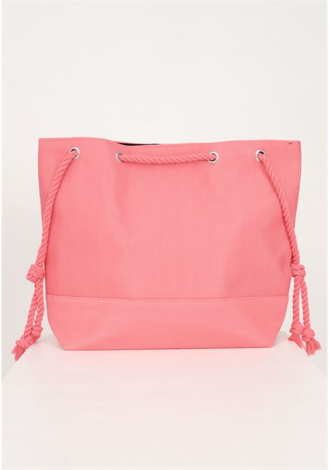 Solid color pink women's beach bag with logo embroidery ME FUI | Bag | MF23-A044U.