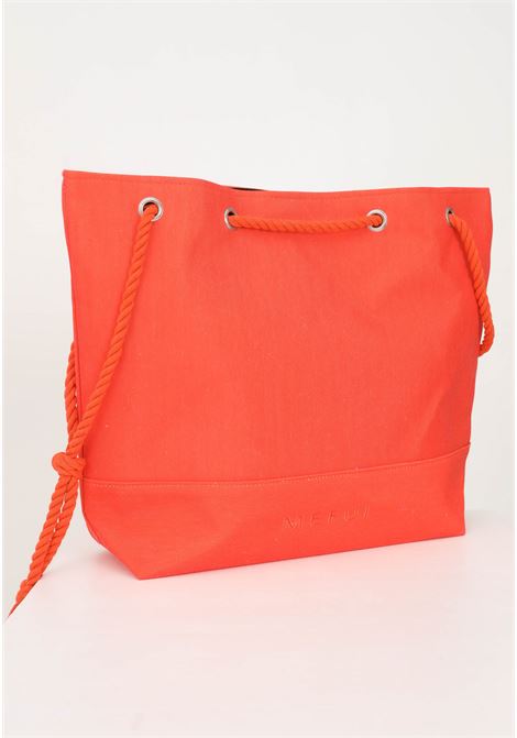 Solid color orange women's beach bag with logo embroidery ME FUI | Bag | MF23-A045U.
