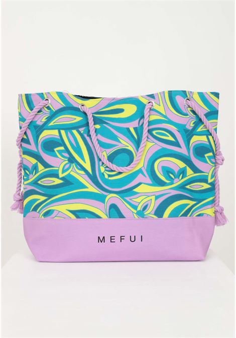 Purple women's beach bag with contrasting pattern ME FUI | Bag | MF23-A051U.