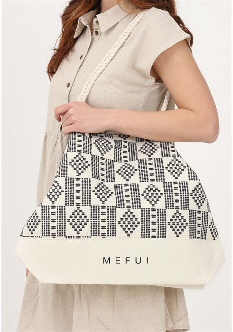 Women's butter beach bag with contrasting pattern ME FUI | Bag | MF23-A057U.
