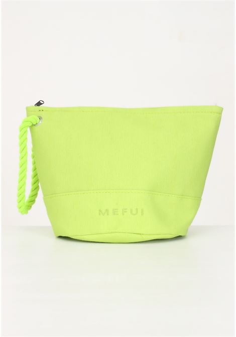 Women's lime clutch bag in solid color with logo embroidery ME FUI | Bag | MF23-A073U.