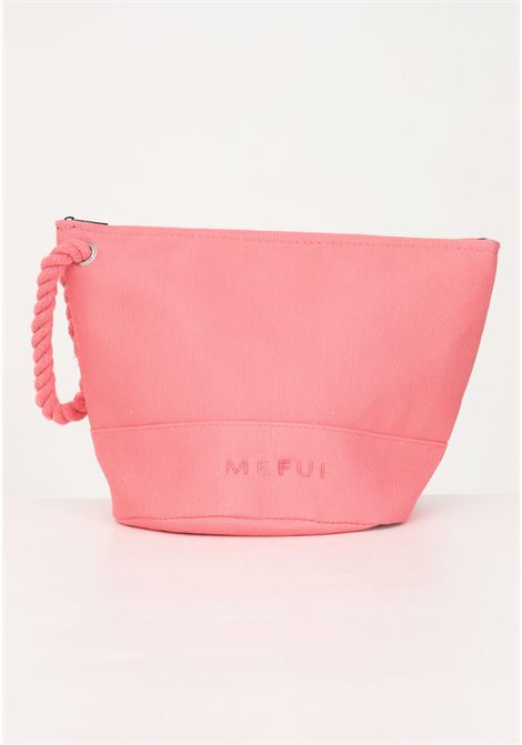 Solid pink women's clutch bag with logo embroidery ME FUI | Bag | MF23-A074U.