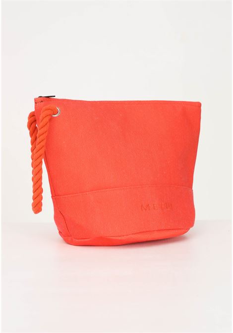 Solid orange women's clutch bag with logo embroidery ME FUI | Bag | MF23-A075U.