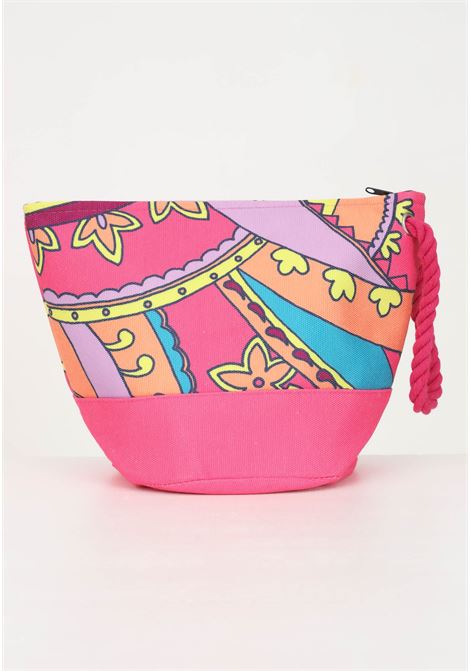 Fuchsia women's pochette with contrasting abstract pattern ME FUI | Bag | MF23-A082U.