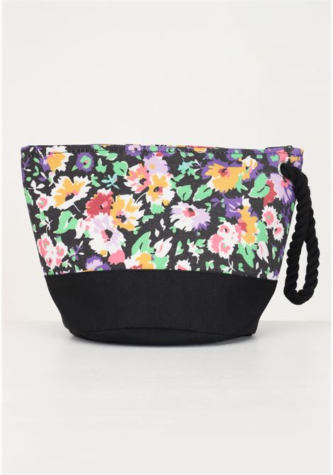 Black clutch bag for women with contrasting floral pattern ME FUI | Bag | MF23-A083U.