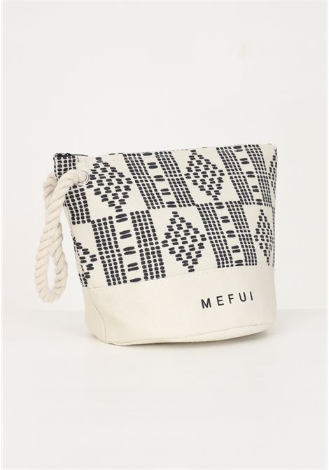 Women's butter clutch bag with abstract pattern and contrasting logo ME FUI | Bag | MF23-A087U.