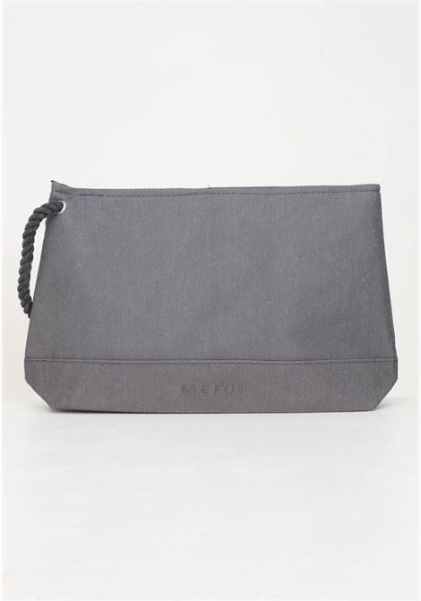 Women's gray maxi pochette in solid color with logo embroidery ME FUI | Bag | MF23-A101U.