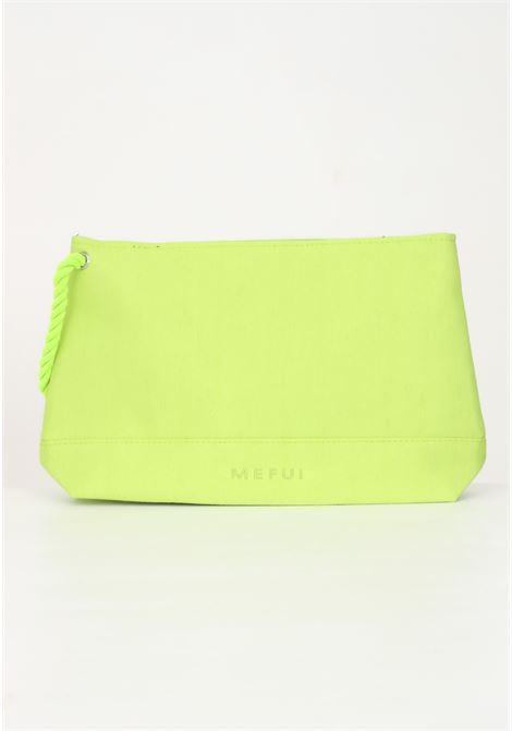 Lime women's maxi pochette in solid color with logo embroidery ME FUI | Bag | MF23-A103U.