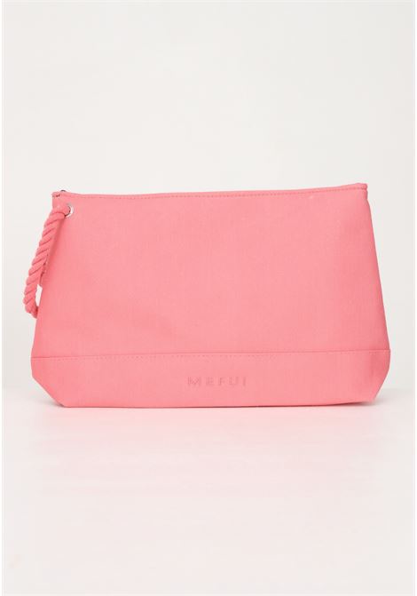 Pink women's maxi pochette in solid color with logo embroidery ME FUI | Bag | MF23-A104U.