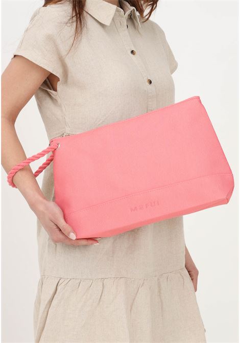 Maxi pochette rosa da donna in tinta unita con ricamo logo ME FUI | Borse | MF23-A104U.