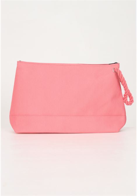 Pink women's maxi pochette in solid color with logo embroidery ME FUI | Bag | MF23-A104U.
