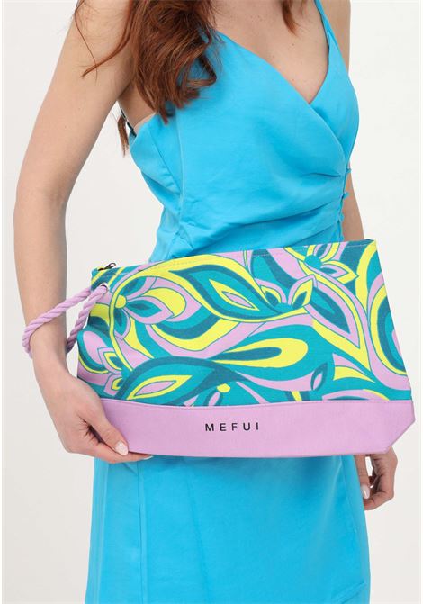 Purple maxi pochette for women with pattern and logo ME FUI | Bag | MF23-A111U.
