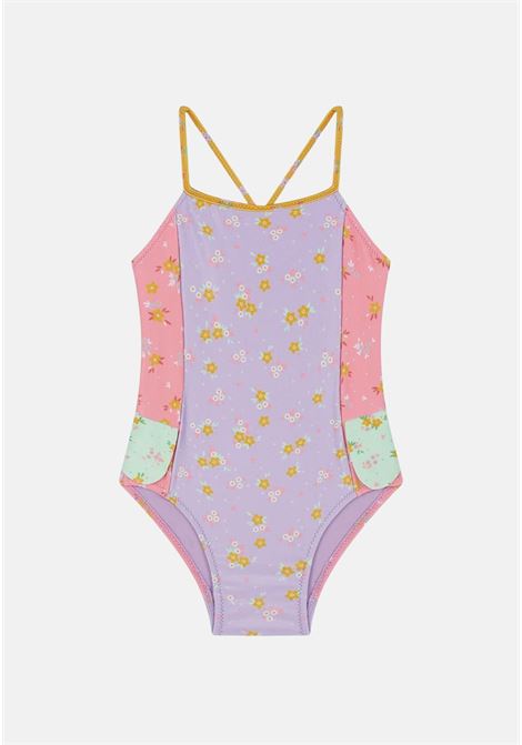 Multicolor patterned one-piece swimsuit for newborn with ruffle detail ME FUI | Beachwear | MJ23-0008X1.
