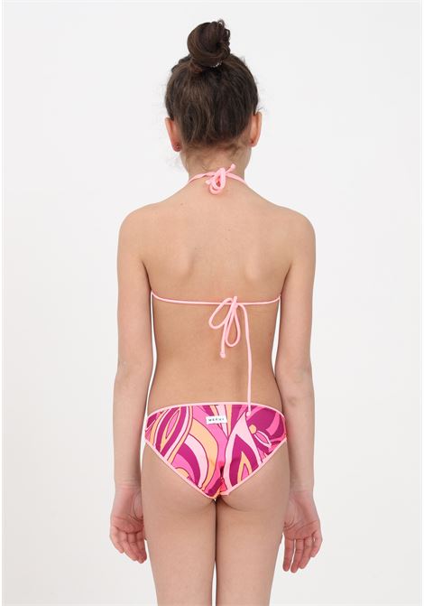 Bikini rosa da bambina con stampa astratta di colori differenti ME FUI | Beachwear | MJ23-0200X2.