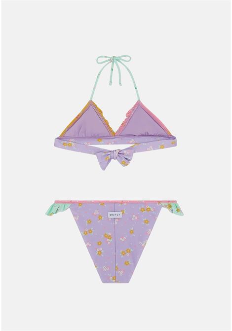 Bikini multicolor da bambina in tessuto lycra lucida stampato ME FUI | Beachwear | MJ23-0300X1.