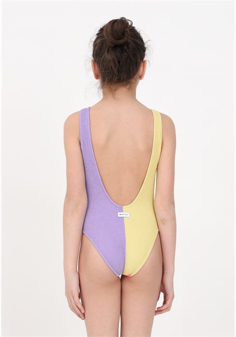 Costume intero multicolor da bambina con schiena scoperta ME FUI | Beachwear | MJ23-0311U.