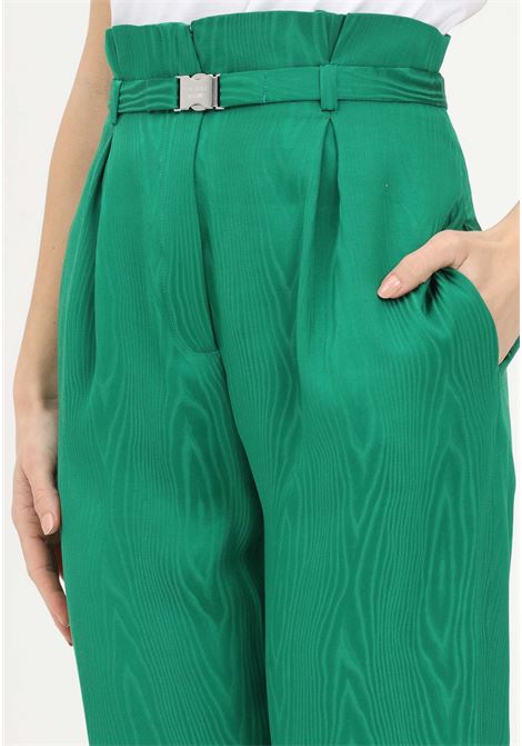 Pantalone casual verde da donna con motivo effetto legno MOSCHINO BOUTIQUE | Pantaloni | 03141130A0393