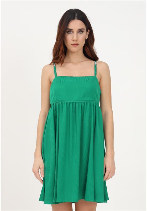 Short green dress for women with wood effect MOSCHINO BOUTIQUE | 04211130A0393