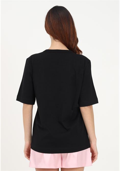 T-shirt casual nera da donna con stampa colorata MOSCHINO BOUTIQUE | T-shirt | 07041151A4555