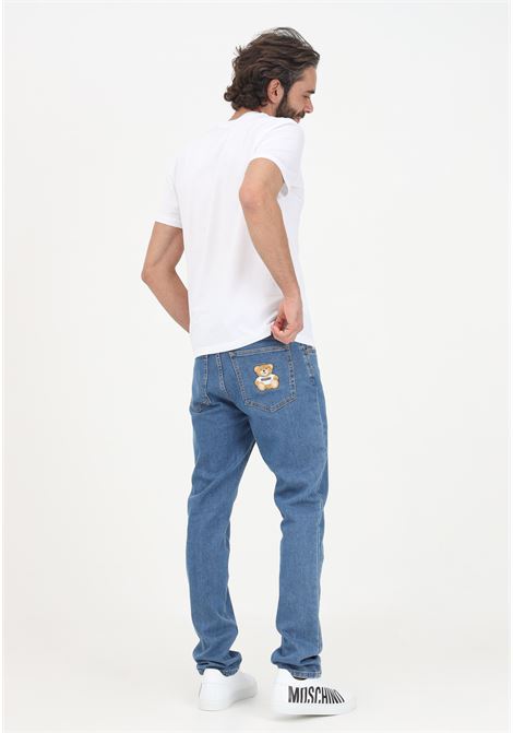 Jeans in denim da uomo con patch orsetto MOSCHINO | Jeans | 03492023A0290