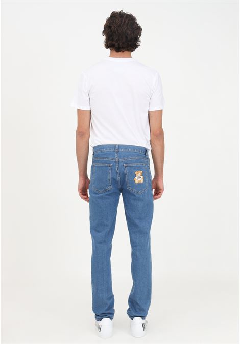 Jeans in denim da uomo con patch orsetto MOSCHINO | Jeans | 03492023A0290