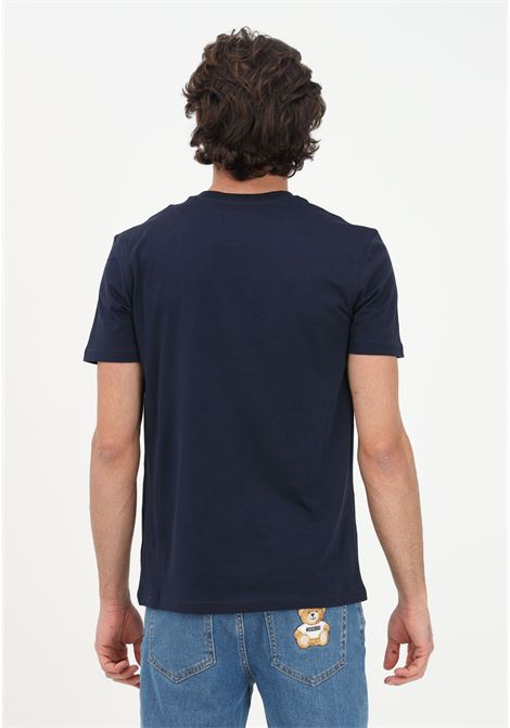 Blue casual t-shirt for men with maxi logo print MOSCHINO | T-shirt | 07302041A1290