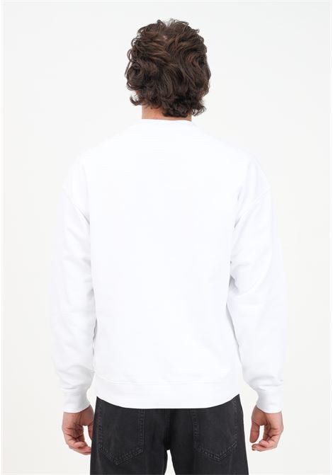 White crewneck sweatshirt for men with maxi print MOSCHINO | 17320228A1001