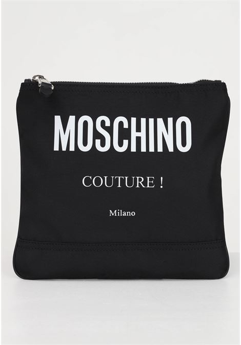 Men's black shoulder bag with logo MOSCHINO | Bag | 74268201A2555