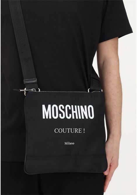 Men's black shoulder bag with logo MOSCHINO | Bag | 74268201A2555