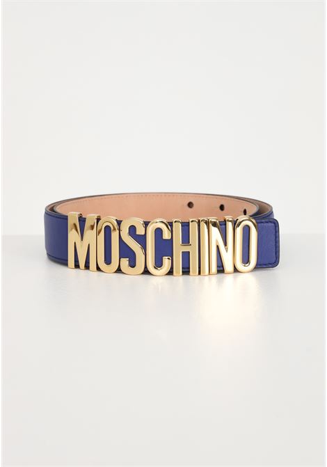 Blue belt for men and women with logoed buckle MOSCHINO | Belt | 80028002A0296