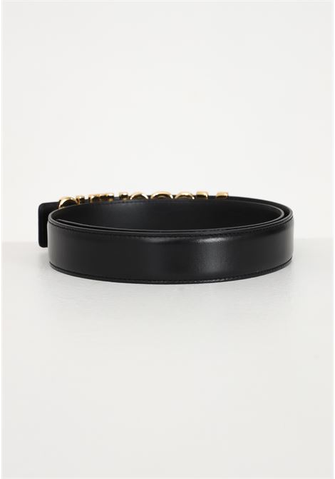 Black belt for men and women with logoed buckle MOSCHINO | Belt | 80048011A0555