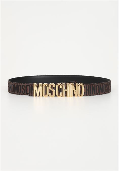 Brown belt for men and women with logoed buckle MOSCHINO | Belt | 80068268B1103