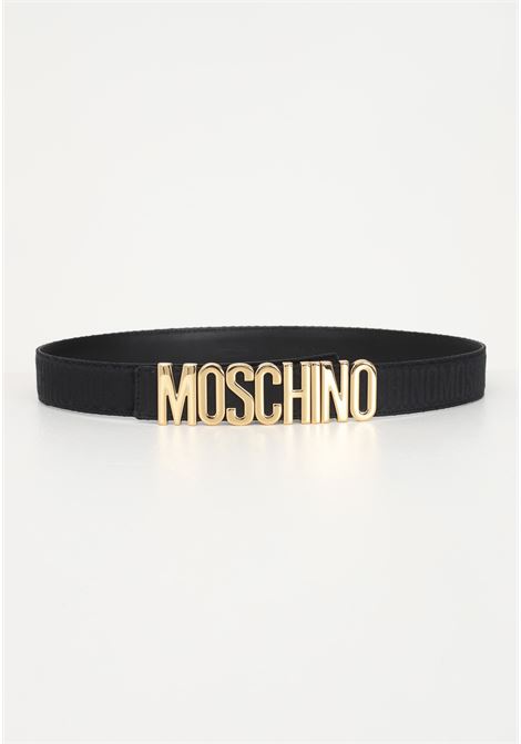 Black belt for men and women with logoed buckle MOSCHINO | Belt | 80068268B1555