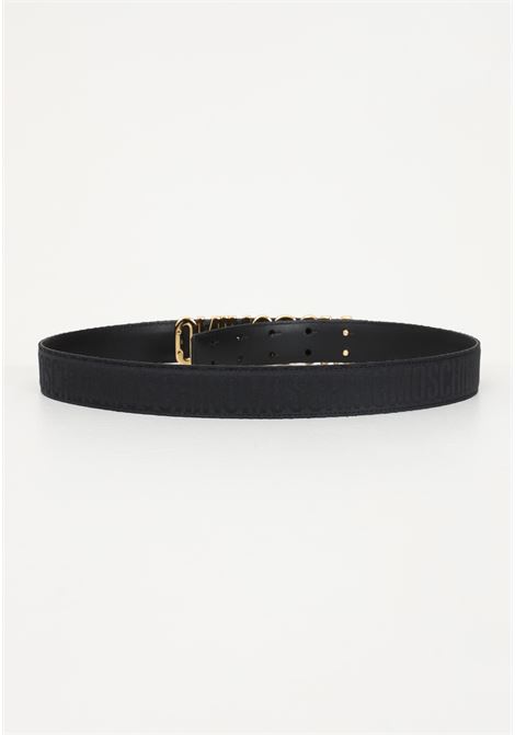 Black belt for men and women with logoed buckle MOSCHINO | Belt | 80068268B1555