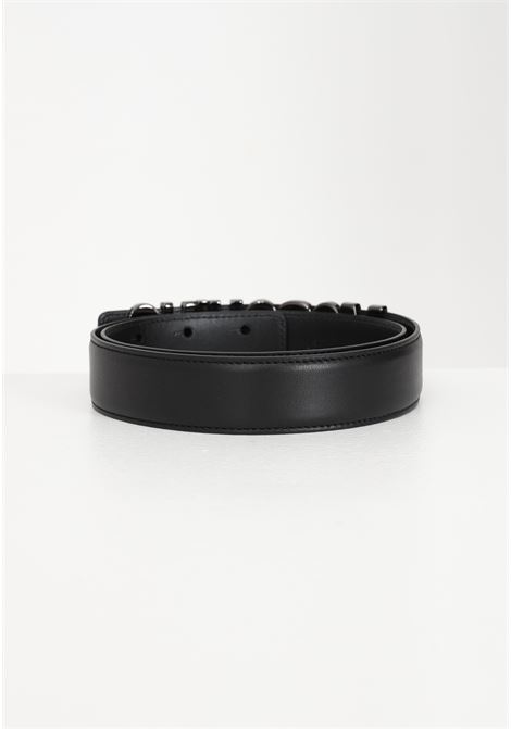 Black belt for men and women with logoed buckle MOSCHINO | Belt | 80128001A4555