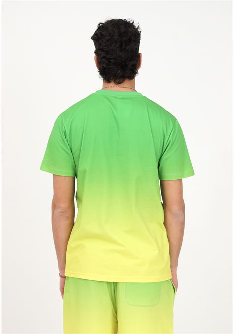 T-shirt casual verde da uomo con effetto sfumato e logo gommato MOSCHINO | T-shirt | A070644221396