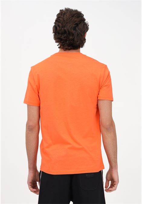 T-shirt casual arancione da uomo con fasce logate alle spalle MOSCHINO | T-shirt | A078143050035