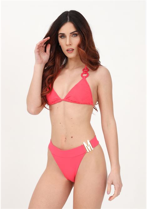 Women's fuchsia bikini bottom with M plate MOSCHINO | Beachwear | A592495030215