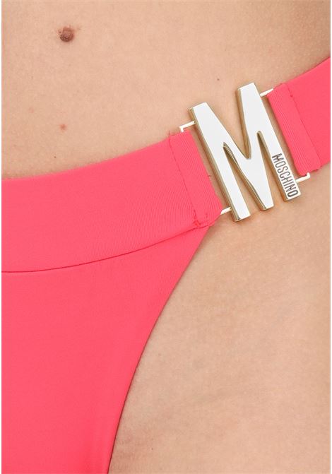 Women's fuchsia bikini bottom with M plate MOSCHINO | Beachwear | A592495030215