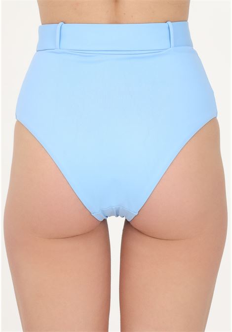Women's light blue high-waisted beach briefs with belt MOSCHINO | Beachwear | A598395030305
