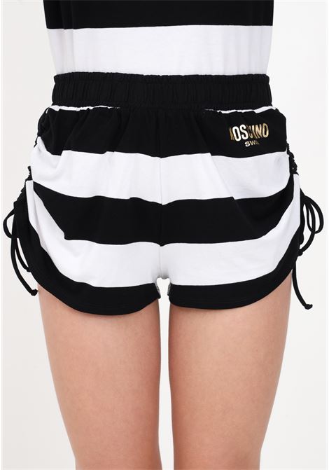 Women's two-tone casual shorts with logo print MOSCHINO | Shorts | A671894341555