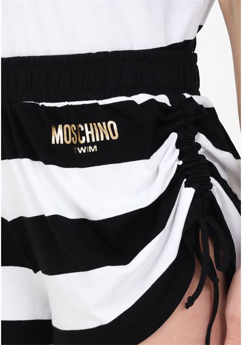 Women's two-tone casual shorts with logo print MOSCHINO | Shorts | A671894341555