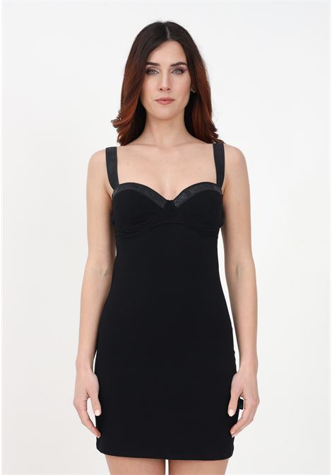 Short black dress for women with logoed straps MOSCHINO | Dress | A710444100555